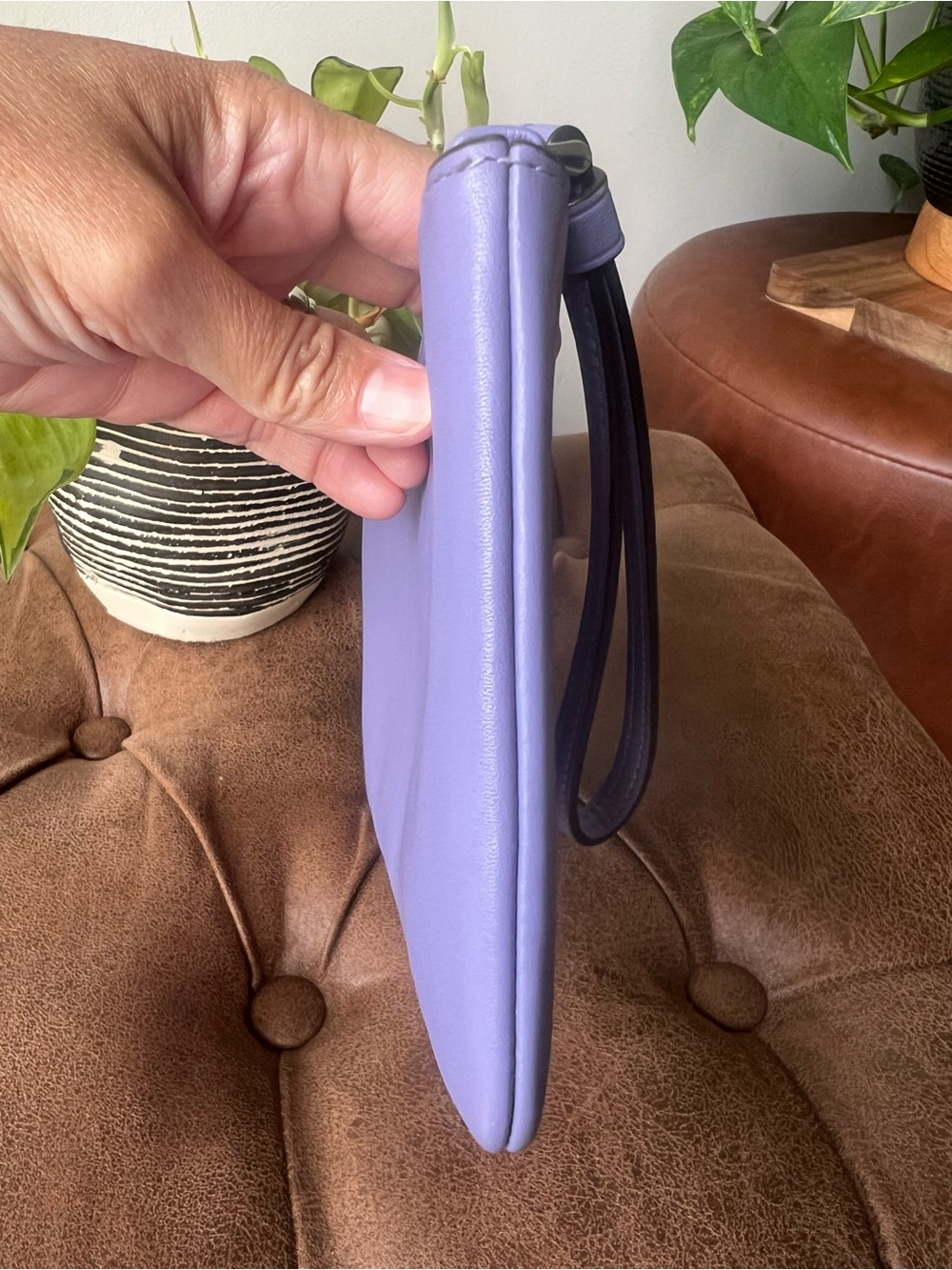 Coach Violet Leather Large Corner Zip Wristlet Style CR392 - Picture 8 of 10